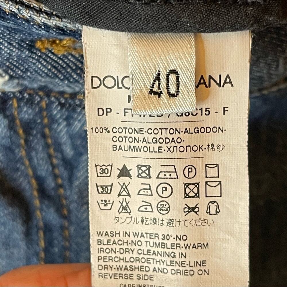 D & G Denim Jeans Short Shorts, Designer, Luxe, Distressed, EU 40, US 12 - Picture 7 of 8